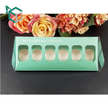 diseño clásico Caja de papel para galletas dulces caja de macaron claro con ventana clara